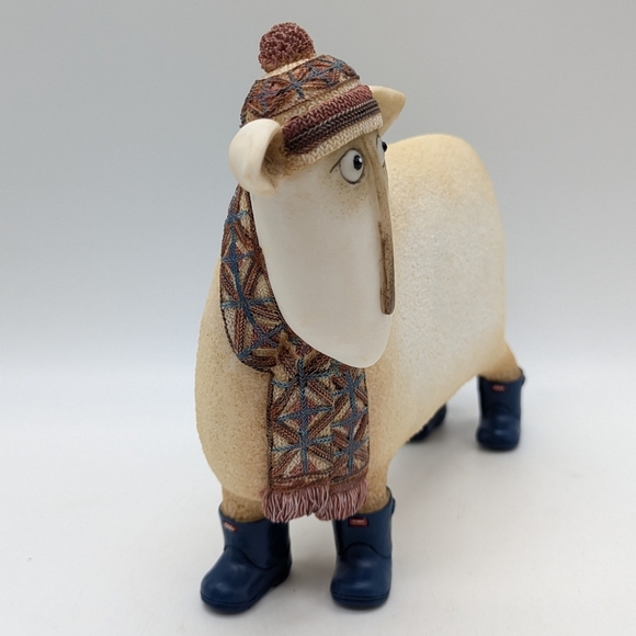 Vintage Enesco Jock Ewe And Me Resin Winter Hat & Scarf Sheep Figure - Picture 2 of 10